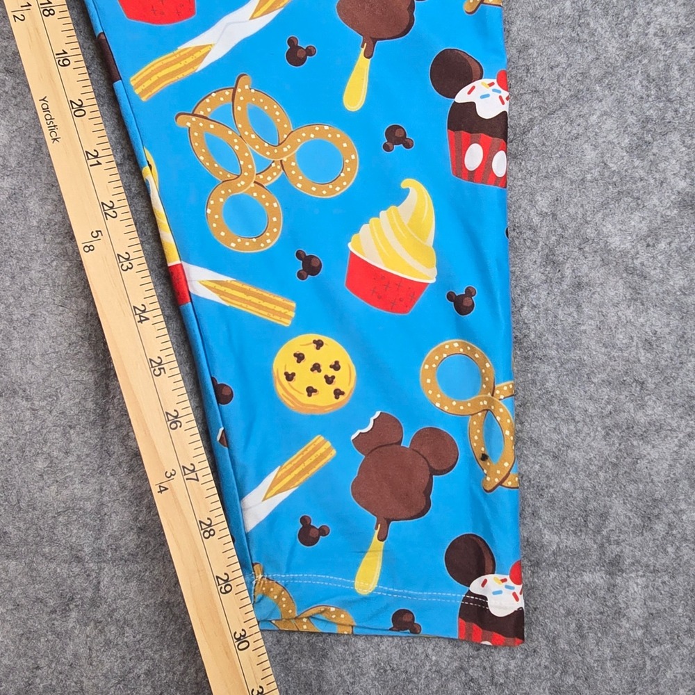 Disney Parks Snacks Leggings Womens 3X Blue Stretch Mickey Pretzel Dole Whip NWT - Picture 5 of 9